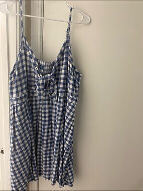 Old Navy Blue & White Gingham Tie-Front Sundress